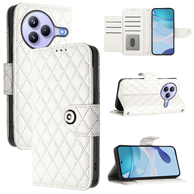 Rhombic Texture Flip Leather Phone Case with Lanyard, For Xiaomi 17 Max 5G, For Xiaomi 17T Pro 5G, For Xiaomi Poco M7 4G 169mm, For Xiaomi 15T Pro 5G, For Xiaomi 15T 5G, For Xiaomi Civi 5 Pro 5G, For Xiaomi 15S Pro 5G, For Xiaomi Poco M7 5G / C75 4G