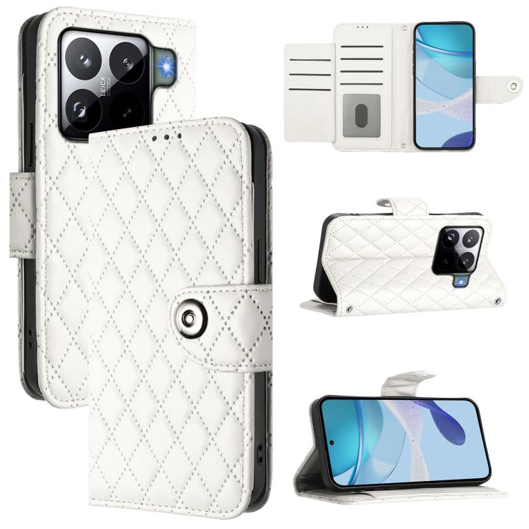 Rhombic Texture Flip Leather Phone Case with Lanyard, For Xiaomi 17 Max 5G, For Xiaomi 17T Pro 5G, For Xiaomi Poco M7 4G 169mm, For Xiaomi 15T Pro 5G, For Xiaomi 15T 5G, For Xiaomi Civi 5 Pro 5G, For Xiaomi 15S Pro 5G, For Xiaomi Poco M7 5G / C75 4G
