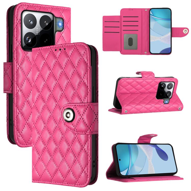Rhombic Texture Flip Leather Phone Case with Lanyard, For Xiaomi 17 Max 5G, For Xiaomi 17T Pro 5G, For Xiaomi Poco M7 4G 169mm, For Xiaomi 15T Pro 5G, For Xiaomi 15T 5G, For Xiaomi Civi 5 Pro 5G, For Xiaomi 15S Pro 5G, For Xiaomi Poco M7 5G / C75 4G