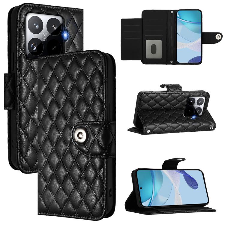 Rhombic Texture Flip Leather Phone Case with Lanyard, For Xiaomi 17 Max 5G, For Xiaomi 17T Pro 5G, For Xiaomi Poco M7 4G 169mm, For Xiaomi 15T Pro 5G, For Xiaomi 15T 5G, For Xiaomi Civi 5 Pro 5G, For Xiaomi 15S Pro 5G, For Xiaomi Poco M7 5G / C75 4G