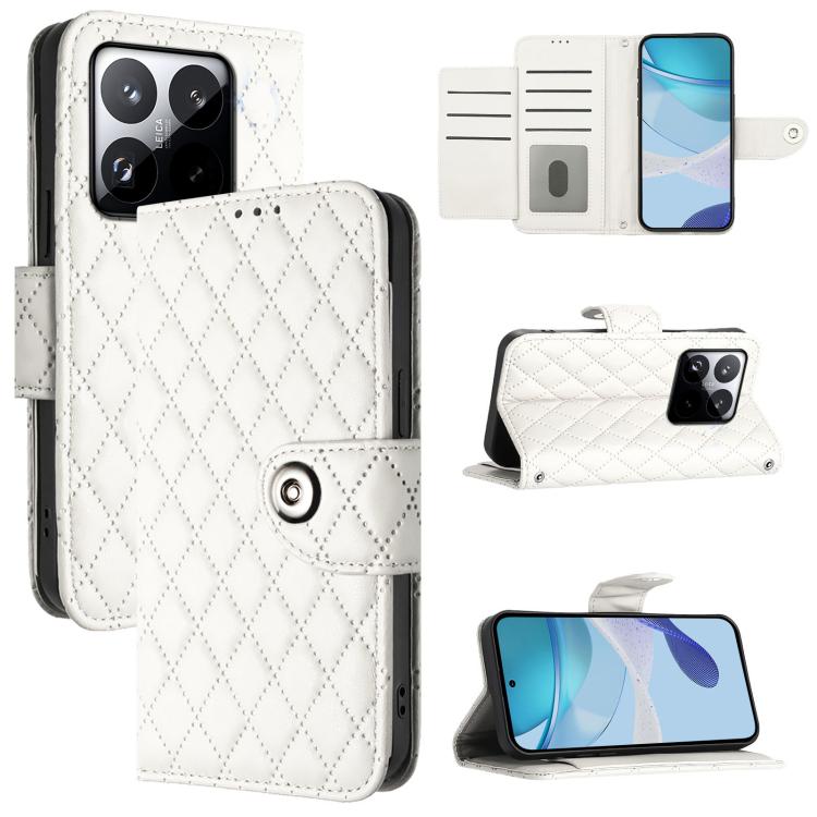 Rhombic Texture Flip Leather Phone Case with Lanyard, For Xiaomi 17 Max 5G, For Xiaomi 17T Pro 5G, For Xiaomi Poco M7 4G 169mm, For Xiaomi 15T Pro 5G, For Xiaomi 15T 5G, For Xiaomi Civi 5 Pro 5G, For Xiaomi 15S Pro 5G, For Xiaomi Poco M7 5G / C75 4G
