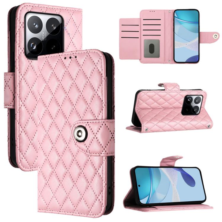 Rhombic Texture Flip Leather Phone Case with Lanyard, For Xiaomi 17 Max 5G, For Xiaomi 17T Pro 5G, For Xiaomi Poco M7 4G 169mm, For Xiaomi 15T Pro 5G, For Xiaomi 15T 5G, For Xiaomi Civi 5 Pro 5G, For Xiaomi 15S Pro 5G, For Xiaomi Poco M7 5G / C75 4G