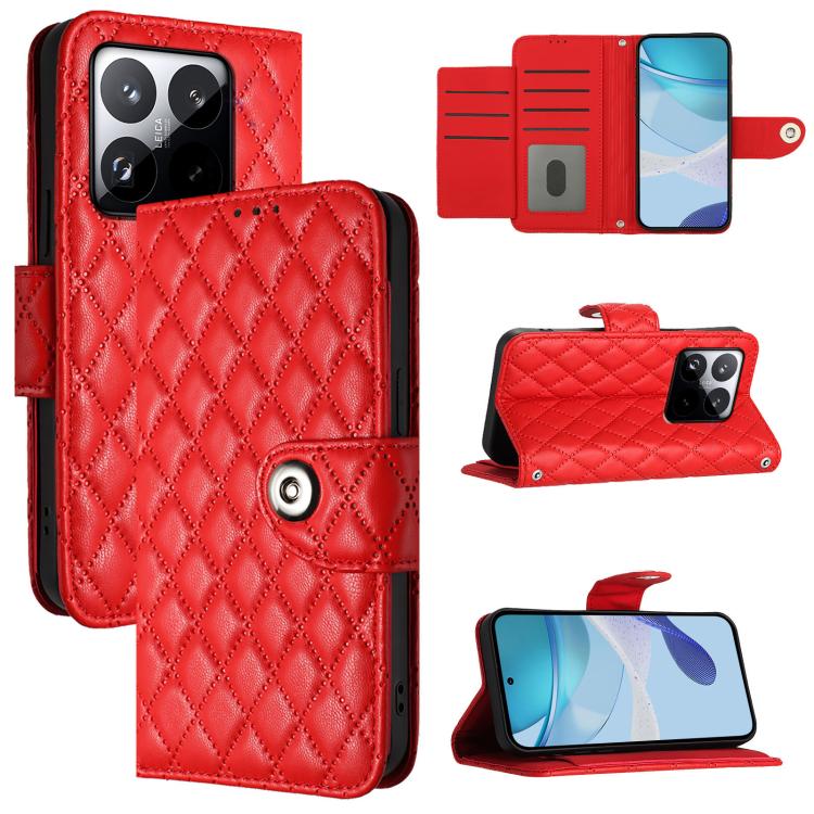 Rhombic Texture Flip Leather Phone Case with Lanyard, For Xiaomi 17 Max 5G, For Xiaomi 17T Pro 5G, For Xiaomi Poco M7 4G 169mm, For Xiaomi 15T Pro 5G, For Xiaomi 15T 5G, For Xiaomi Civi 5 Pro 5G, For Xiaomi 15S Pro 5G, For Xiaomi Poco M7 5G / C75 4G