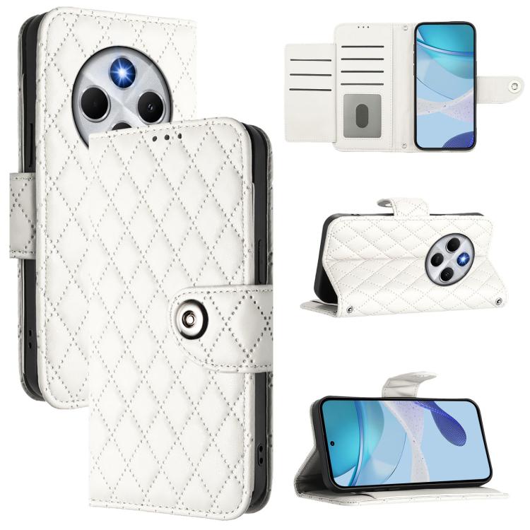 Rhombic Texture Flip Leather Phone Case with Lanyard, For Xiaomi 17 Max 5G, For Xiaomi 17T Pro 5G, For Xiaomi Poco M7 4G 169mm, For Xiaomi 15T Pro 5G, For Xiaomi 15T 5G, For Xiaomi Civi 5 Pro 5G, For Xiaomi 15S Pro 5G, For Xiaomi Poco M7 5G / C75 4G