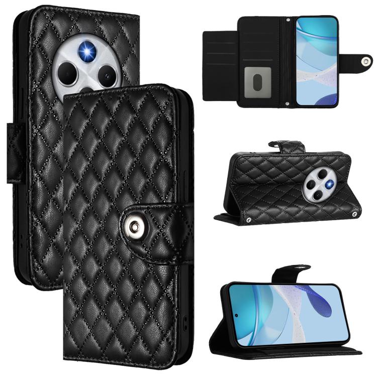 Rhombic Texture Flip Leather Phone Case with Lanyard, For Xiaomi 17 Max 5G, For Xiaomi 17T Pro 5G, For Xiaomi Poco M7 4G 169mm, For Xiaomi 15T Pro 5G, For Xiaomi 15T 5G, For Xiaomi Civi 5 Pro 5G, For Xiaomi 15S Pro 5G, For Xiaomi Poco M7 5G / C75 4G