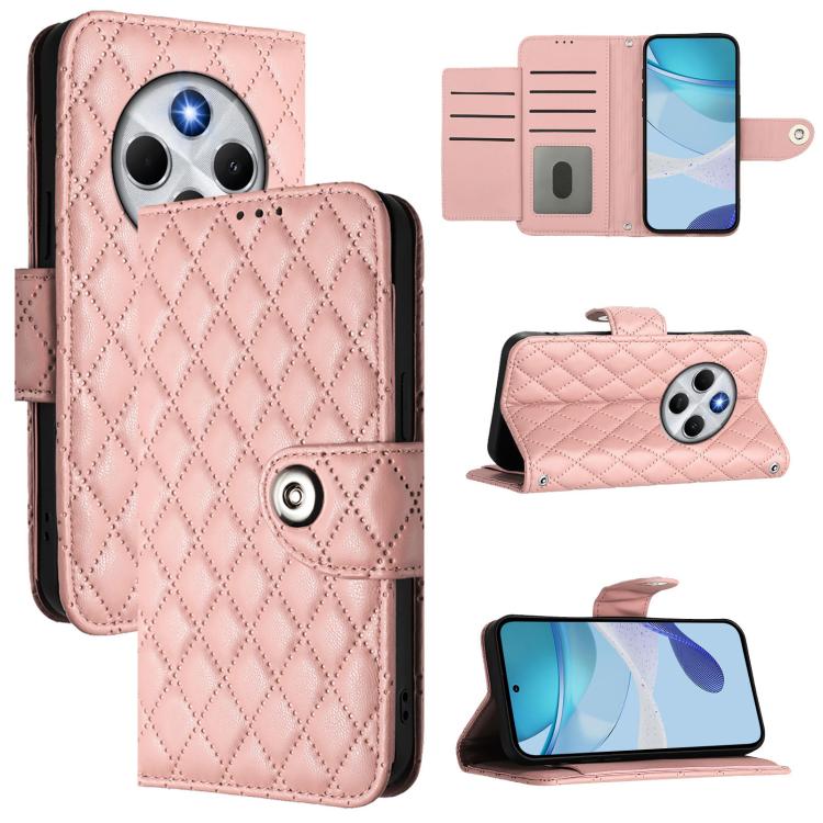 Rhombic Texture Flip Leather Phone Case with Lanyard, For Xiaomi 17 Max 5G, For Xiaomi 17T Pro 5G, For Xiaomi Poco M7 4G 169mm, For Xiaomi 15T Pro 5G, For Xiaomi 15T 5G, For Xiaomi Civi 5 Pro 5G, For Xiaomi 15S Pro 5G, For Xiaomi Poco M7 5G / C75 4G