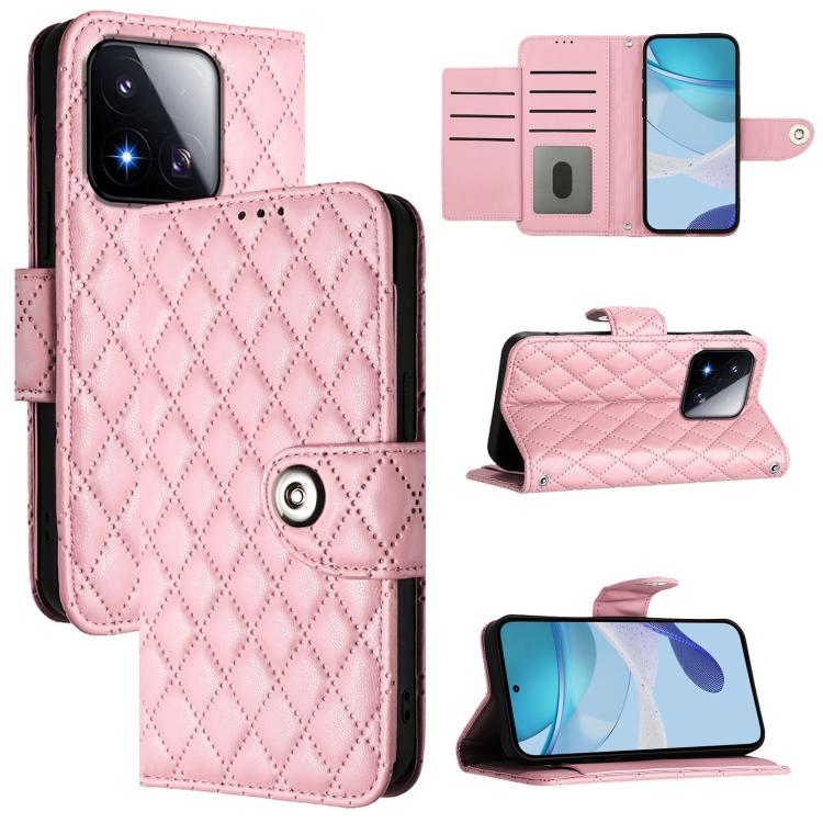 Rhombic Texture Flip Leather Phone Case with Lanyard, For Xiaomi 17 Max 5G, For Xiaomi 17T Pro 5G, For Xiaomi Poco M7 4G 169mm, For Xiaomi 15T Pro 5G, For Xiaomi 15T 5G, For Xiaomi Civi 5 Pro 5G, For Xiaomi 15S Pro 5G, For Xiaomi Poco M7 5G / C75 4G