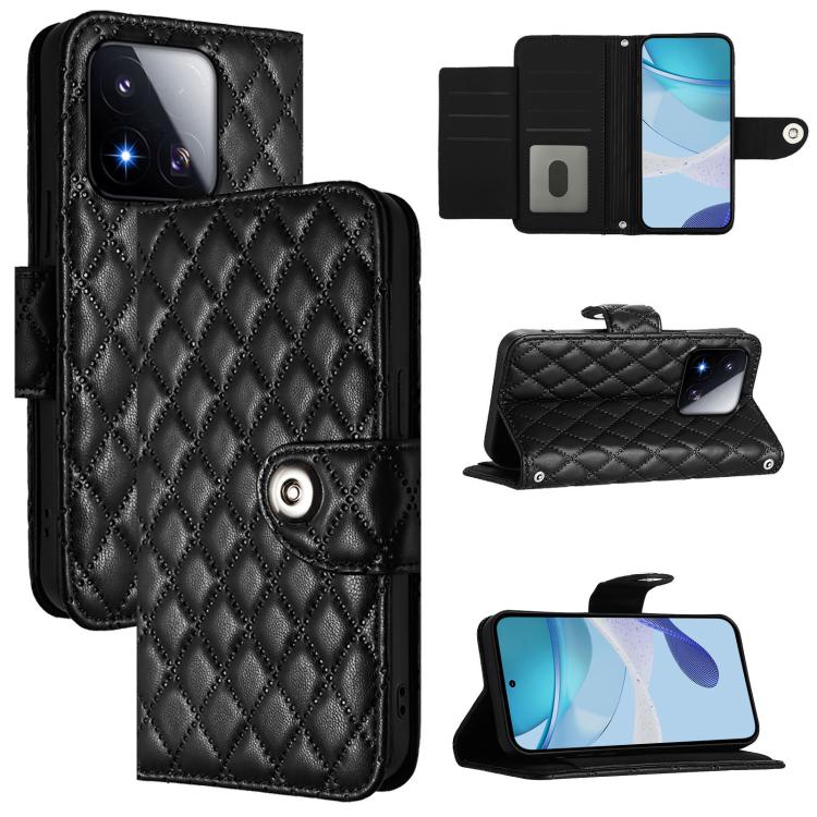 Rhombic Texture Flip Leather Phone Case with Lanyard, For Xiaomi 17 Max 5G, For Xiaomi 17T Pro 5G, For Xiaomi Poco M7 4G 169mm, For Xiaomi 15T Pro 5G, For Xiaomi 15T 5G, For Xiaomi Civi 5 Pro 5G, For Xiaomi 15S Pro 5G, For Xiaomi Poco M7 5G / C75 4G