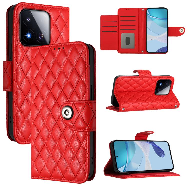 Rhombic Texture Flip Leather Phone Case with Lanyard, For Xiaomi 17 Max 5G, For Xiaomi 17T Pro 5G, For Xiaomi Poco M7 4G 169mm, For Xiaomi 15T Pro 5G, For Xiaomi 15T 5G, For Xiaomi Civi 5 Pro 5G, For Xiaomi 15S Pro 5G, For Xiaomi Poco M7 5G / C75 4G
