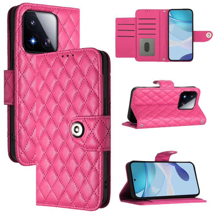 Rhombic Texture Flip Leather Phone Case with Lanyard, For Xiaomi 17 Max 5G, For Xiaomi 17T Pro 5G, For Xiaomi Poco M7 4G 169mm, For Xiaomi 15T Pro 5G, For Xiaomi 15T 5G, For Xiaomi Civi 5 Pro 5G, For Xiaomi 15S Pro 5G, For Xiaomi Poco M7 5G / C75 4G