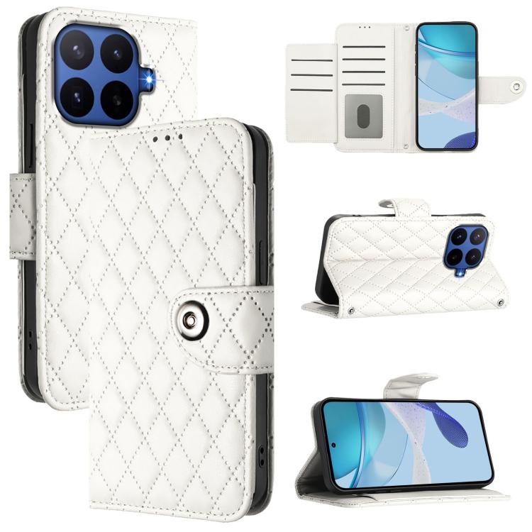 Rhombic Texture Flip Leather Phone Case with Lanyard, For Xiaomi 17 Max 5G, For Xiaomi 17T Pro 5G, For Xiaomi Poco M7 4G 169mm, For Xiaomi 15T Pro 5G, For Xiaomi 15T 5G, For Xiaomi Civi 5 Pro 5G, For Xiaomi 15S Pro 5G, For Xiaomi Poco M7 5G / C75 4G