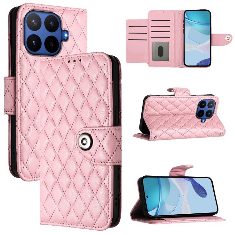 Rhombic Texture Flip Leather Phone Case with Lanyard, For Xiaomi 17 Max 5G, For Xiaomi 17T Pro 5G, For Xiaomi Poco M7 4G 169mm, For Xiaomi 15T Pro 5G, For Xiaomi 15T 5G, For Xiaomi Civi 5 Pro 5G, For Xiaomi 15S Pro 5G, For Xiaomi Poco M7 5G / C75 4G