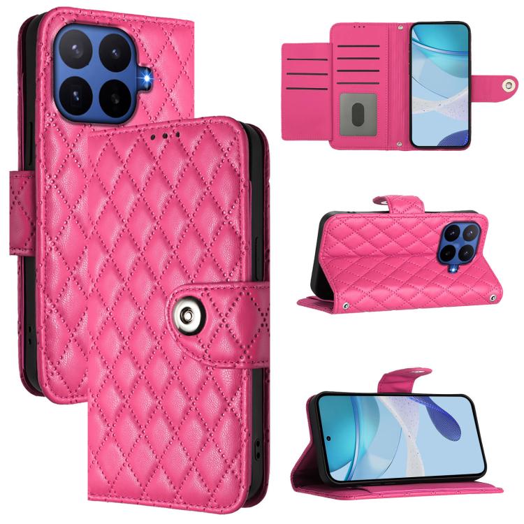 Rhombic Texture Flip Leather Phone Case with Lanyard, For Xiaomi 17 Max 5G, For Xiaomi 17T Pro 5G, For Xiaomi Poco M7 4G 169mm, For Xiaomi 15T Pro 5G, For Xiaomi 15T 5G, For Xiaomi Civi 5 Pro 5G, For Xiaomi 15S Pro 5G, For Xiaomi Poco M7 5G / C75 4G