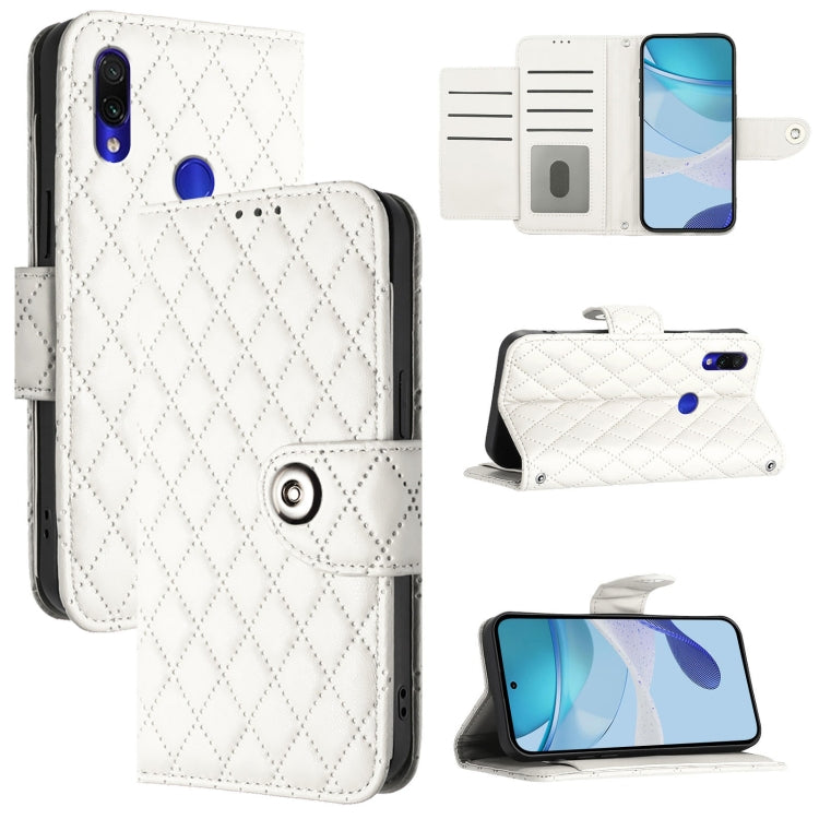 Rhombic Texture Flip Leather Phone Case with Lanyard, For Redmi Note 7 / 7 Pro / 7S