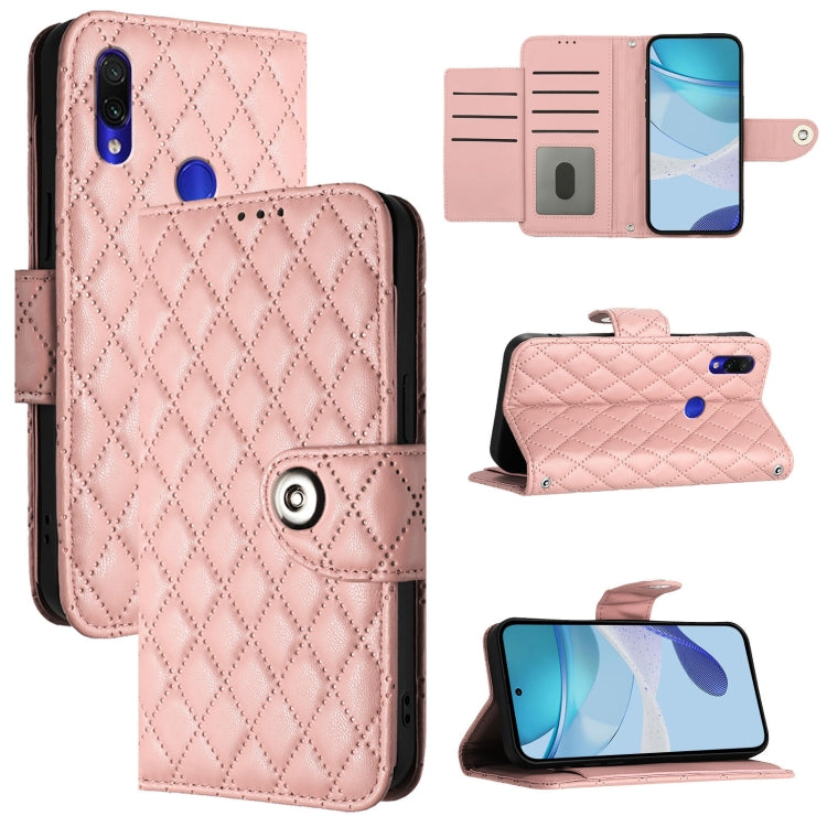 Rhombic Texture Flip Leather Phone Case with Lanyard, For Redmi Note 7 / 7 Pro / 7S