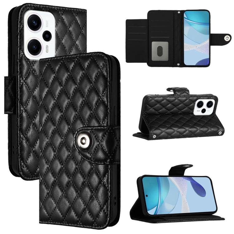 Rhombic Texture Flip Leather Phone Case with Lanyard, For Redmi 12 4G Global / India, For Redmi 12 5G Global / India, For Redmi Note 12R, For Redmi Note 11T Pro+ / 12T Pro, For Redmi K50i, For Redmi A1+ / A2+, For Redmi A1 / A2                         ...
