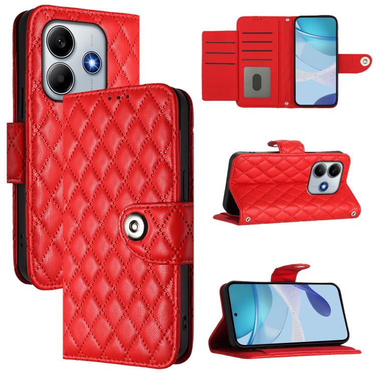 Rhombic Texture Flip Leather Phone Case with Lanyard, For Redmi 15 5G Global / 15 4G SEA, For Redmi 15 5G / 15 4G EU 171mm, For Redmi Note 14 4G 164.84mm, For Redmi Note 14 Pro 5G Global, For Redmi Note 14 5G Global, For Redmi K80 5G / K80 Pro 5G      ...