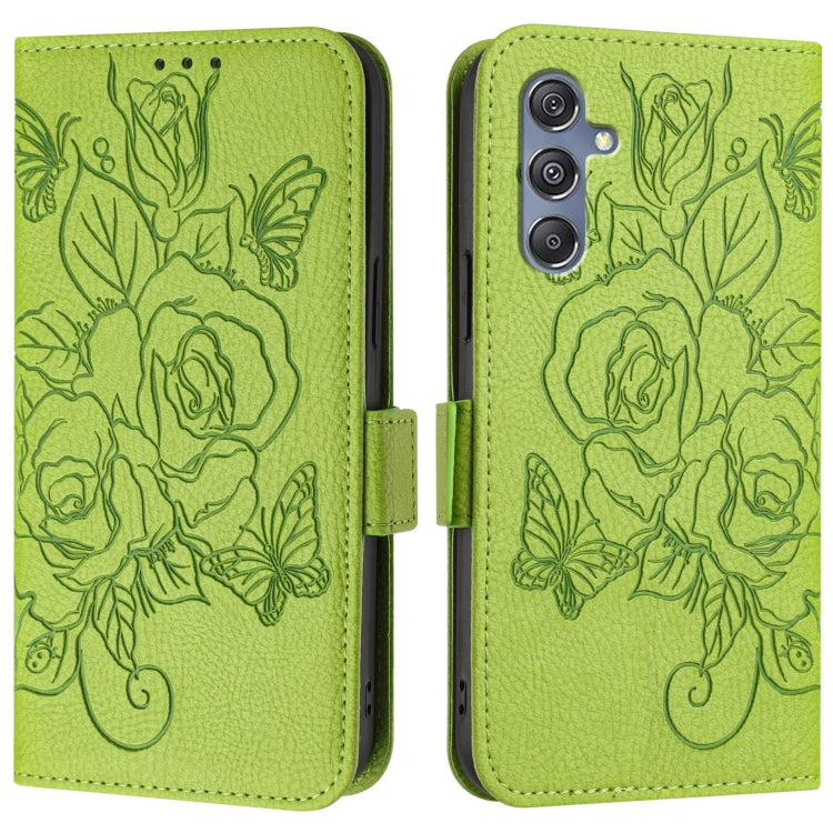Embossed Rose RFID Anti-theft Leather Phone Case, For Samsung Galaxy M34 5G / F34 5G, For Samsung Galaxy M54 5G Global / F54 5G, For Samsung Galaxy M14 5G Global, For Samsung Galaxy Xcover6 Pro, For Samsung Galaxy M53 5G, For Samsung Galaxy M33 5G Glob...