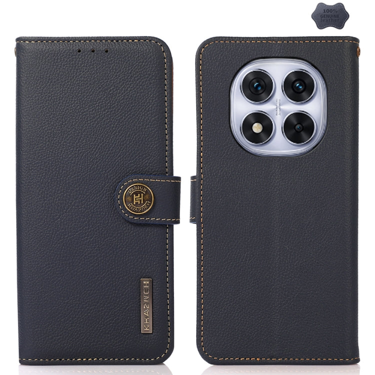 KHAZNEH Custer Texture RFID Genuine Leather Phone Case, For Redmi A7 Pro 171mm / Poco C85x 5G, For Redmi Turbo 5 Max / Poco X8 Pro Max, For Redmi Turbo 5 5G / Poco X8 Pro 5G, For Redmi Note 15 Pro+ 5G Global 163.3mm, For Redmi Note 15 5G Global 164mm  ...