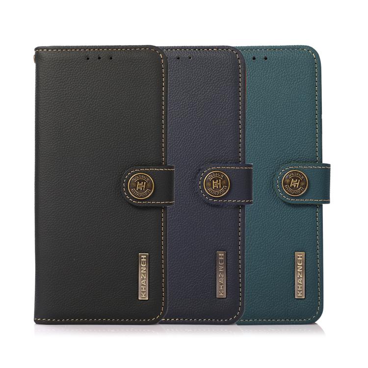 KHAZNEH Custer Texture RFID Genuine Leather Phone Case, For Redmi Note 17 4G Global 171mm, For Redmi A7 Pro 171mm / Poco C85x 5G, For Redmi Turbo 5 Max / Poco X8 Pro Max, For Redmi Turbo 5 5G / Poco X8 Pro 5G, For Redmi Note 15 Pro+ 5G Global 163.3mm  ...