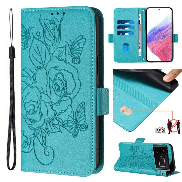 Embossed Rose RFID Anti-theft Leather Phone Case, For Realme V13 5G / Q3 5G / Q3i 5G, For Realme 9 Pro 5G Global / 9 5G EU Version, For Realme C20 / C11 2021 / C21, For Realme C21Y, For Realme 8 4G / 8 Pro 4G, For Realme GT 5G / GT Neo 5G              ...