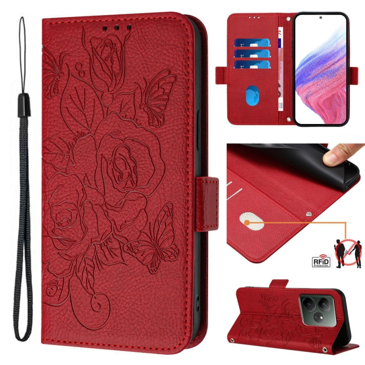 Embossed Rose RFID Anti-theft Leather Phone Case, For Realme C63 5G, For Realme Note 60 4G / C61 4G India, For Realme 13+ 5G, For Realme 13 Pro / 13 Pro+ 5G, For Realme GT 6 5G Global, For Realme GT 6T 5G Global, For Realme C63 / C61                   ...
