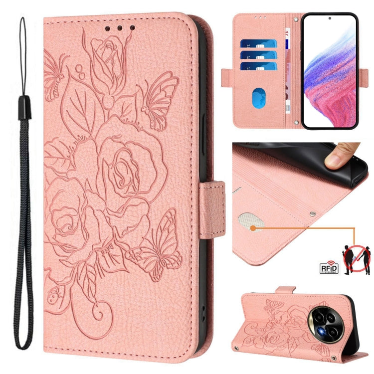 Embossed Rose RFID Anti-theft Leather Phone Case, For Realme C63 5G, For Realme Note 60 4G / C61 4G India, For Realme 13+ 5G, For Realme 13 Pro / 13 Pro+ 5G, For Realme GT 6 5G Global, For Realme GT 6T 5G Global, For Realme C63 / C61                   ...