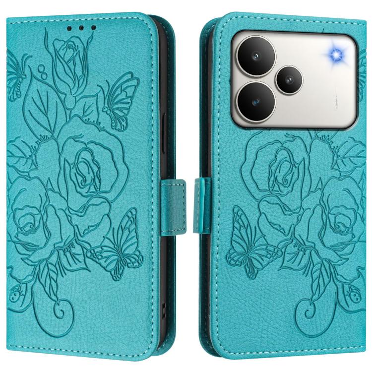 Embossed Rose RFID Anti-theft Leather Phone Case, For Realme 16 Pro 5G Global, For Realme C71 4G India / Note 70 4G, For Realme C85 5G / 15x 5G India, For Realme P4 Pro 5G, For Realme P4 5G, For Realme 15T 5G Global, For Realme 15 / 15 Pro 5G Global   ...