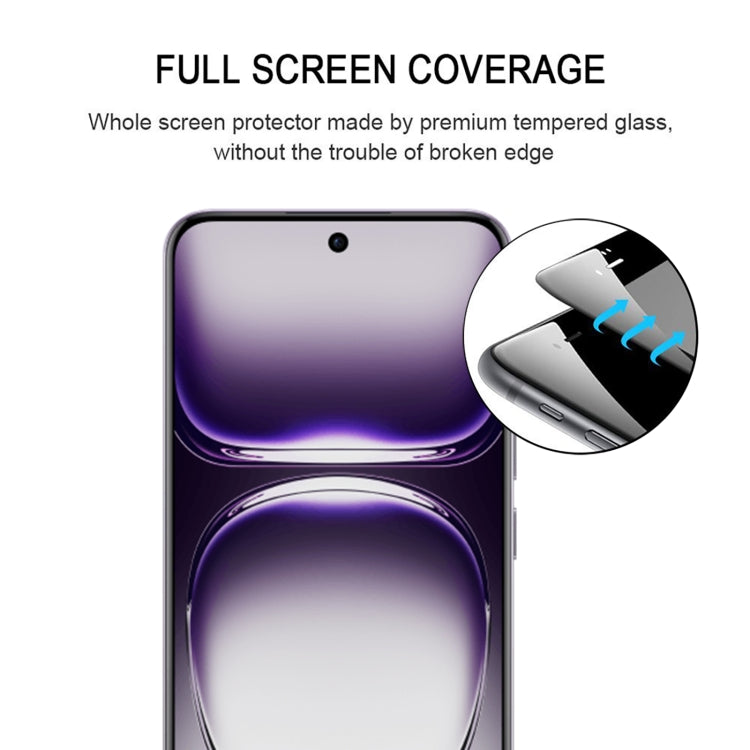 Edge Glue 9H HD 3D Curved Edge Tempered Glass Film, For OPPO Reno12 Pro Global, For OPPO Reno12 Global