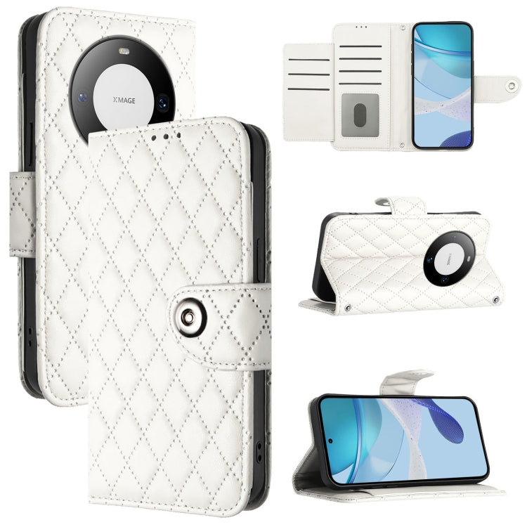 Rhombic Texture Flip Leather Phone Case with Lanyard, For Huawei nova 14 5G, For Huawei nova 13 Pro, For Huawei nova 13 / nova 12, For Huawei nova 12i, For Huawei nova 12s, For Huawei Pura 70 Pro, For Huawei Pura 70, For Huawei Mate 60 Pro / 60 Pro+