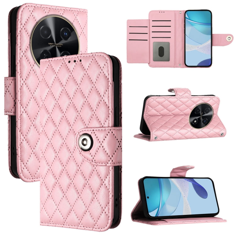Rhombic Texture Flip Leather Phone Case with Lanyard, For Huawei nova 14 5G, For Huawei nova 13 Pro, For Huawei nova 13 / nova 12, For Huawei nova 12i, For Huawei nova 12s, For Huawei Pura 70 Pro, For Huawei Pura 70, For Huawei Mate 60 Pro / 60 Pro+