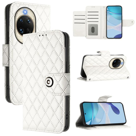 Rhombic Texture Flip Leather Phone Case with Lanyard, For Huawei nova 14 5G, For Huawei nova 13 Pro, For Huawei nova 13 / nova 12, For Huawei nova 12i, For Huawei nova 12s, For Huawei Pura 70 Pro, For Huawei Pura 70, For Huawei Mate 60 Pro / 60 Pro+