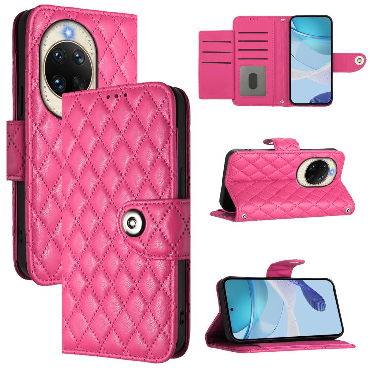 Rhombic Texture Flip Leather Phone Case with Lanyard, For Huawei nova 14 5G, For Huawei nova 13 Pro, For Huawei nova 13 / nova 12, For Huawei nova 12i, For Huawei nova 12s, For Huawei Pura 70 Pro, For Huawei Pura 70, For Huawei Mate 60 Pro / 60 Pro+