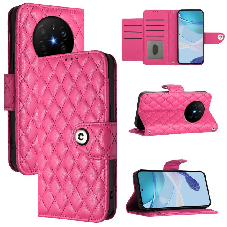 Rhombic Texture Flip Leather Phone Case with Lanyard, For Huawei nova 14 Lite 5G / nova 15 / 16z, For Huawei nova 16 5G, For Huawei Pura 90 Pro Max 5G, For Huawei Pura 90 Pro 5G, For Huawei Mate 70 Air 5G, For Huawei Enjoy 80s 4G                       ...