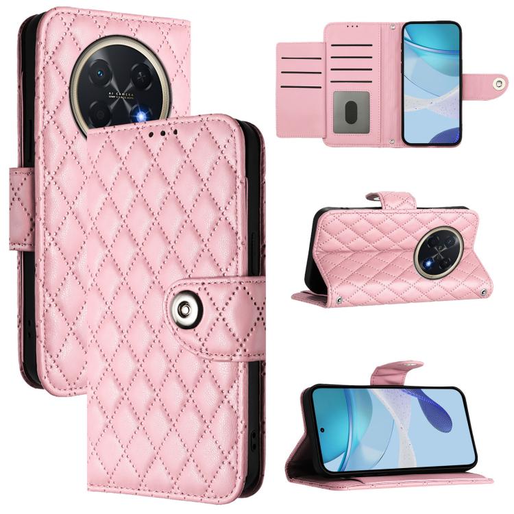 Rhombic Texture Flip Leather Phone Case with Lanyard, For Huawei nova 14 Lite 5G / nova 15 / 16z, For Huawei nova 16 5G, For Huawei Pura 90 Pro Max 5G, For Huawei Pura 90 Pro 5G, For Huawei Mate 70 Air 5G, For Huawei Enjoy 80s 4G                       ...