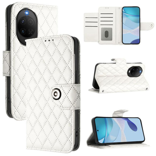 Rhombic Texture Flip Leather Phone Case with Lanyard, For Huawei nova 14 Lite 5G / nova 15 / 16z, For Huawei nova 16 5G, For Huawei Pura 90 Pro Max 5G, For Huawei Pura 90 Pro 5G, For Huawei Mate 70 Air 5G, For Huawei Enjoy 80s 4G                       ...