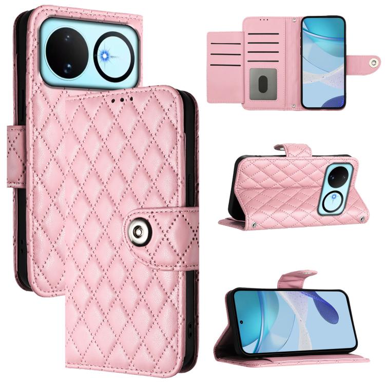 Rhombic Texture Flip Leather Phone Case with Lanyard, For Huawei nova 14 Lite 5G / nova 15 / 16z, For Huawei nova 16 5G, For Huawei Pura 90 Pro Max 5G, For Huawei Pura 90 Pro 5G, For Huawei Mate 70 Air 5G, For Huawei Enjoy 80s 4G                       ...