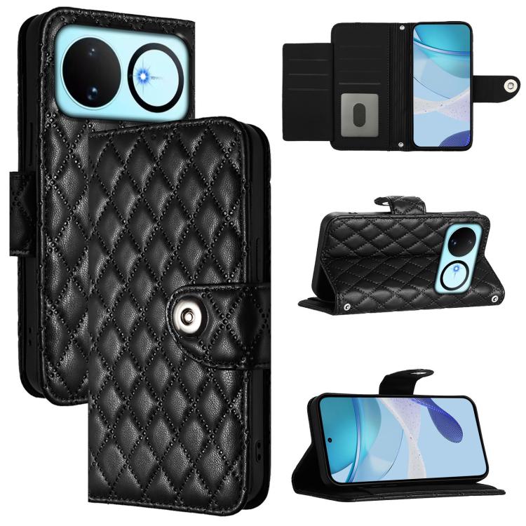 Rhombic Texture Flip Leather Phone Case with Lanyard, For Huawei nova 14 Lite 5G / nova 15 / 16z, For Huawei nova 16 5G, For Huawei Pura 90 Pro Max 5G, For Huawei Pura 90 Pro 5G, For Huawei Mate 70 Air 5G, For Huawei Enjoy 80s 4G                       ...