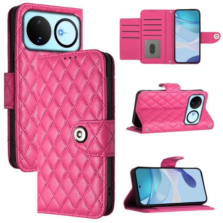 Rhombic Texture Flip Leather Phone Case with Lanyard, For Huawei nova 14 Lite 5G / nova 15 / 16z, For Huawei nova 16 5G, For Huawei Pura 90 Pro Max 5G, For Huawei Pura 90 Pro 5G, For Huawei Mate 70 Air 5G, For Huawei Enjoy 80s 4G                       ...