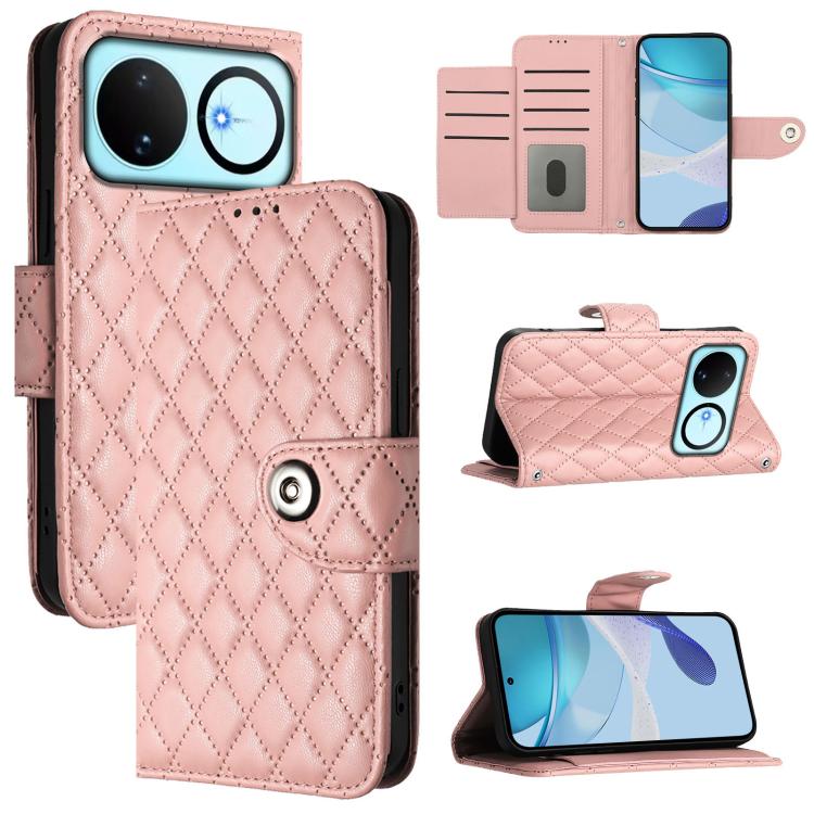 Rhombic Texture Flip Leather Phone Case with Lanyard, For Huawei nova 14 Lite 5G / nova 15 / 16z, For Huawei nova 16 5G, For Huawei Pura 90 Pro Max 5G, For Huawei Pura 90 Pro 5G, For Huawei Mate 70 Air 5G, For Huawei Enjoy 80s 4G                       ...