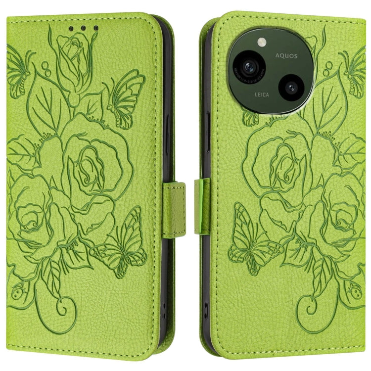 Embossed Rose RFID Anti-theft Leather Phone Case, For Sharp Aquos R9, For Sharp Aquos sense8 SHG11 / SH-54D, For Sharp Aquos wish3