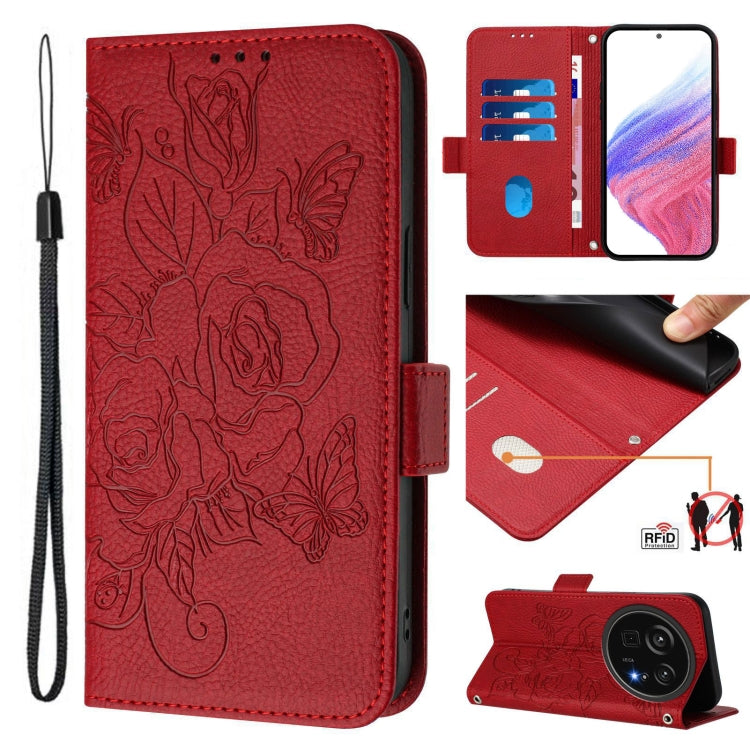 Embossed Rose RFID Anti-theft Leather Phone Case, For Sharp Aquos wish6, For Sharp Aquos R11, For Sharp Aquos Sense10, For Sharp Basio Active3, For Sharp Aquos Sense9 Plus, For Sharp Aquos Sense9, For Sharp Aquos R9 Pro, For Sharp Aquos Wish4