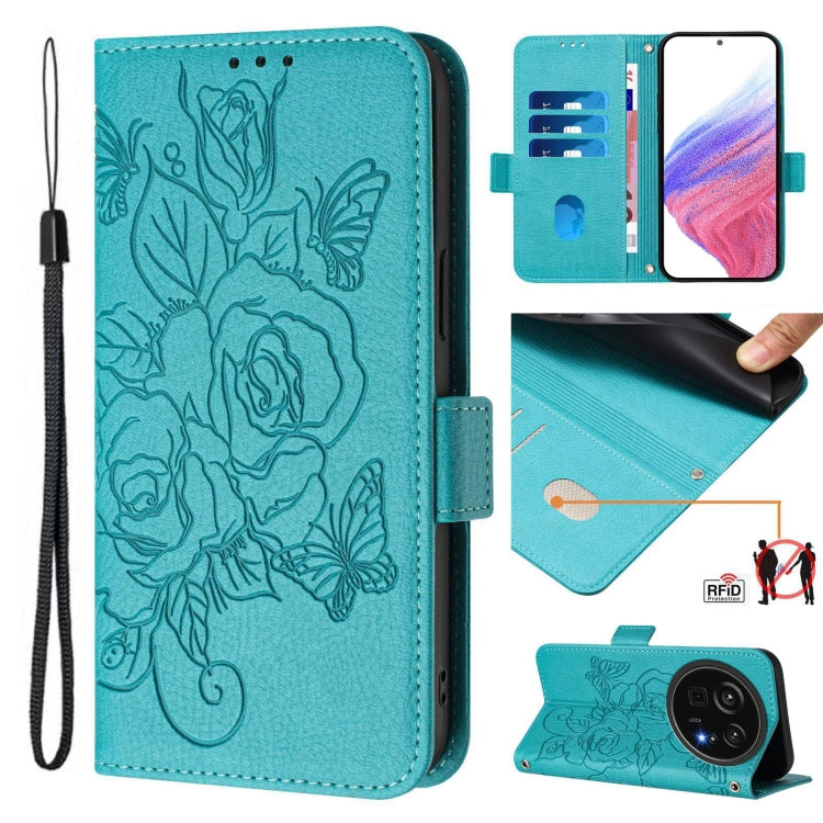 Embossed Rose RFID Anti-theft Leather Phone Case, For Sharp Aquos wish6, For Sharp Aquos R11, For Sharp Aquos Sense10, For Sharp Basio Active3, For Sharp Aquos Sense9 Plus, For Sharp Aquos Sense9, For Sharp Aquos R9 Pro, For Sharp Aquos Wish4