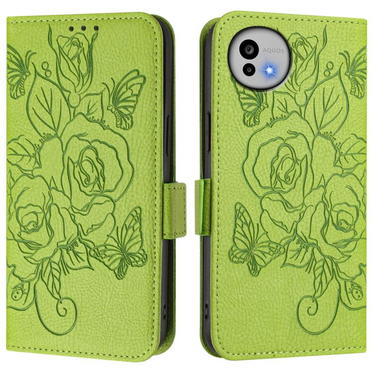 Embossed Rose RFID Anti-theft Leather Phone Case, For Sharp Aquos wish6, For Sharp Aquos R11, For Sharp Aquos Sense10, For Sharp Basio Active3, For Sharp Aquos Sense9 Plus, For Sharp Aquos Sense9, For Sharp Aquos R9 Pro, For Sharp Aquos Wish4