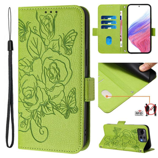 Embossed Rose RFID Anti-theft Leather Phone Case, For Asus Zenfone 12 Ultra, For Asus ROG Phone 9 / 9 Pro, For Asus Zenfone 11 Ultra, For Asus ROG Phone 8 / 8 Pro