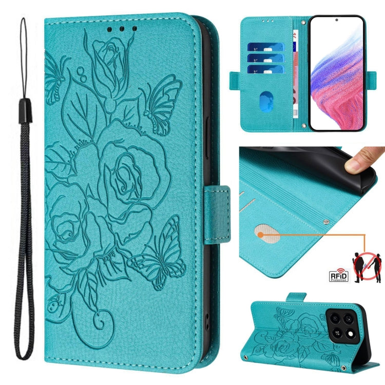 Embossed Rose RFID Anti-theft Leather Phone Case, For ZTE Blade V70 Design, For ZTE Blade A35 Lite, For ZTE Blade V70, For ZTE Blade V60 Vita / V60 Design, For ZTE Blade A75 5G, For ZTE Blade A75 4G, For ZTE Blade A35 / A55, For ZTE Axon 60 4G