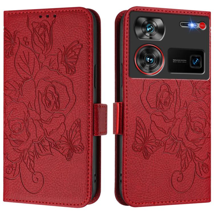 Embossed Rose RFID Anti-theft Leather Phone Case, For ZTE nubia Z60 Ultra, For ZTE Blade A73 5G, For ZTE Blade A73 4G, For ZTE Blade V50 Vita, For ZTE Blade A53 Pro, For ZTE Blade A53, For ZTE Blade A52 Lite, For ZTE Blade V40s
