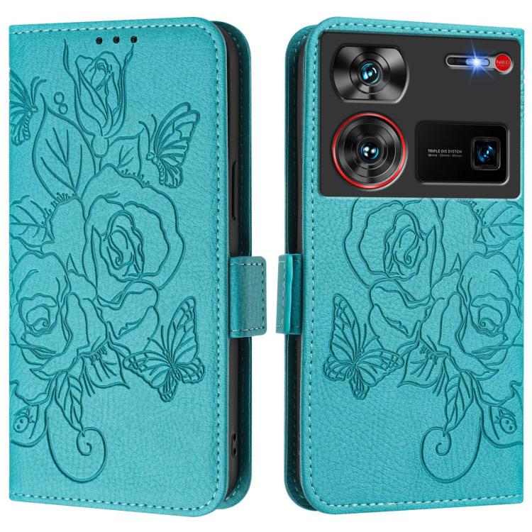 Embossed Rose RFID Anti-theft Leather Phone Case, For ZTE nubia Z60 Ultra, For ZTE Blade A73 5G, For ZTE Blade A73 4G, For ZTE Blade V50 Vita, For ZTE Blade A53 Pro, For ZTE Blade A53, For ZTE Blade A52 Lite, For ZTE Blade V40s
