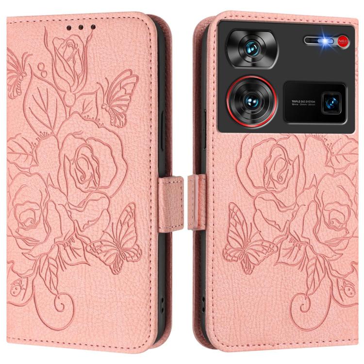 Embossed Rose RFID Anti-theft Leather Phone Case, For ZTE nubia Z60 Ultra, For ZTE Blade A73 5G, For ZTE Blade A73 4G, For ZTE Blade V50 Vita, For ZTE Blade A53 Pro, For ZTE Blade A53, For ZTE Blade A52 Lite, For ZTE Blade V40s