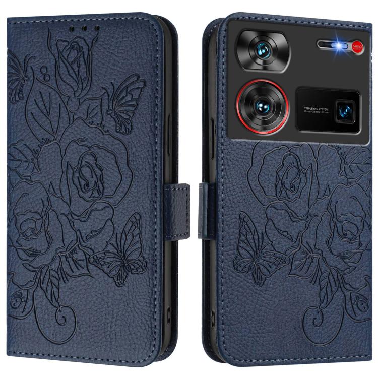 Embossed Rose RFID Anti-theft Leather Phone Case, For ZTE nubia Z60 Ultra, For ZTE Blade A73 5G, For ZTE Blade A73 4G, For ZTE Blade V50 Vita, For ZTE Blade A53 Pro, For ZTE Blade A53, For ZTE Blade A52 Lite, For ZTE Blade V40s